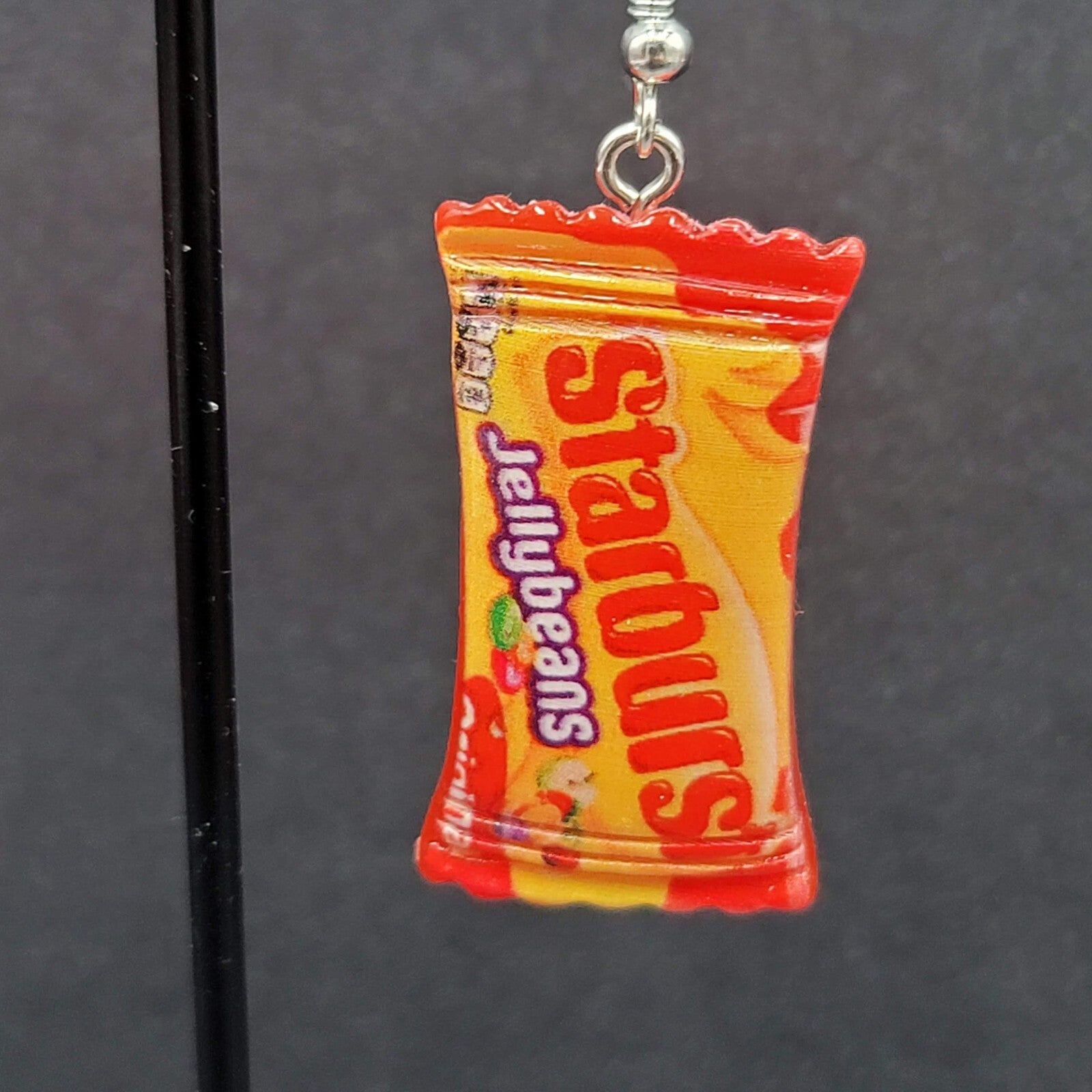 New STARBURST JELLYBEANS Candy Pierced Earrings Acrylic Dangle 1.25"
