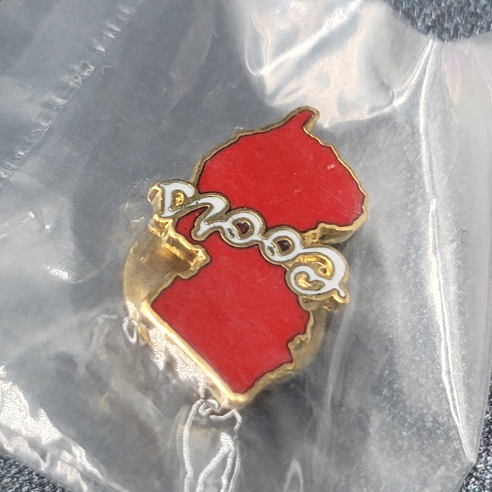 New Jersey Vintage State Coors Beer Souvenir Lapel Pin Red Enamel NOS