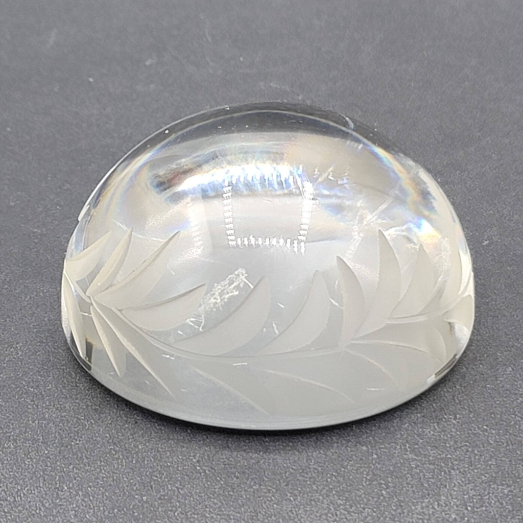 Edinburgh Castle Etched Crystal Round Paperweight 3" Dome