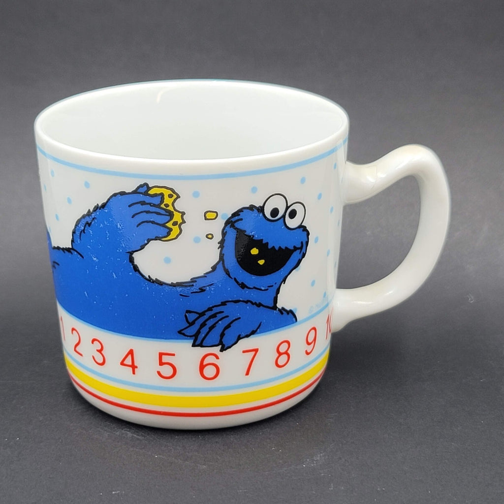 Sesame Street Cookie Monster Counting Made In Japan Porcelain 4 oz Coffee Mug