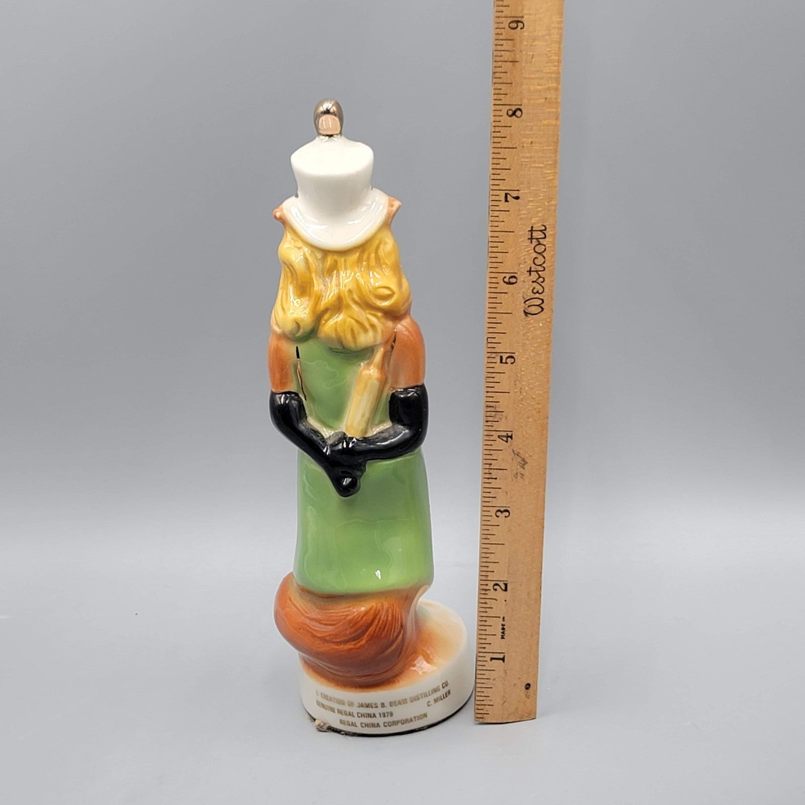 Vtg Jim Beam Regal Fox Cherry Valley Club Happy Birthday Ceramic Paperweight