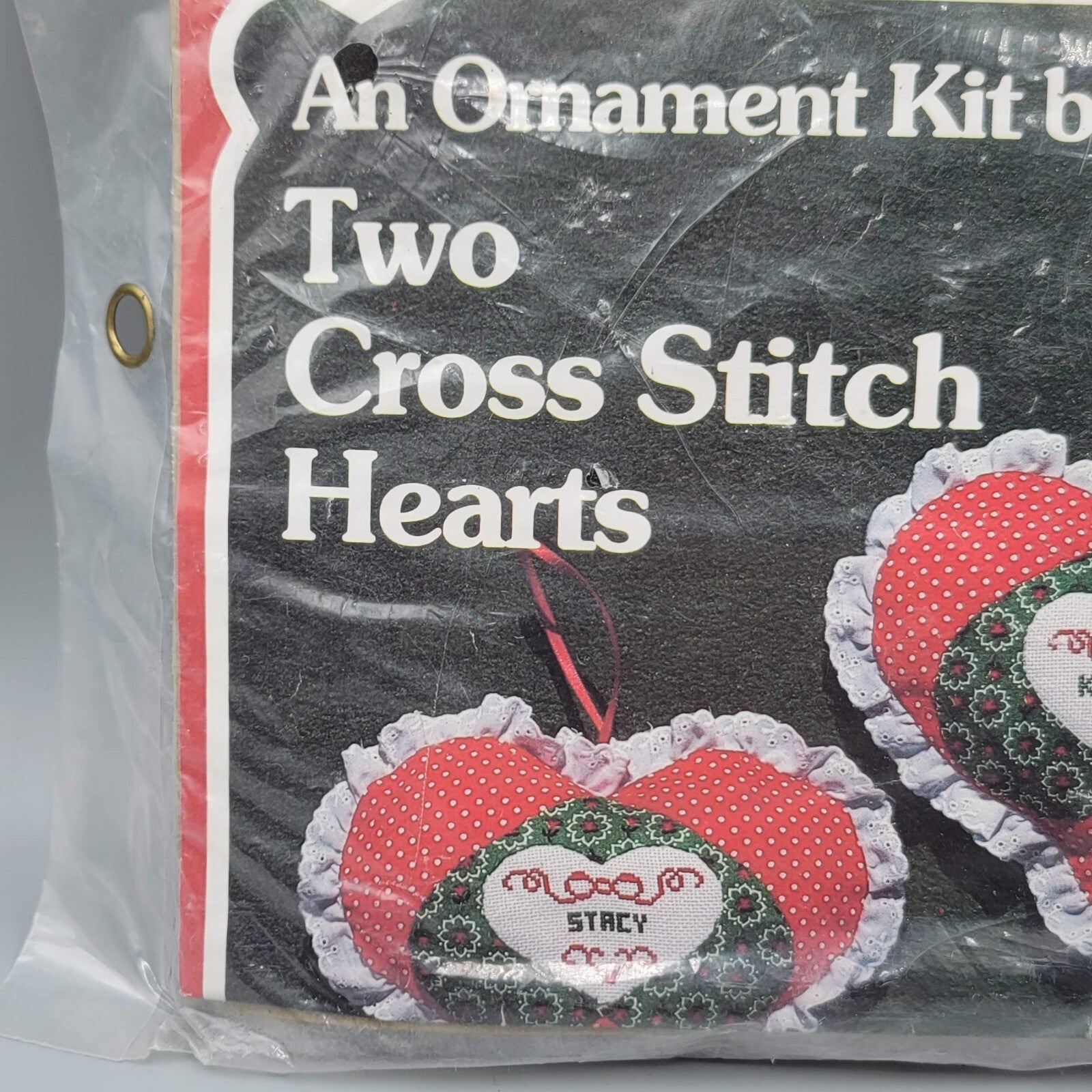 Yours Truly TWO CROSS STITCH HEARTS 2855 Ornament Kit NOS