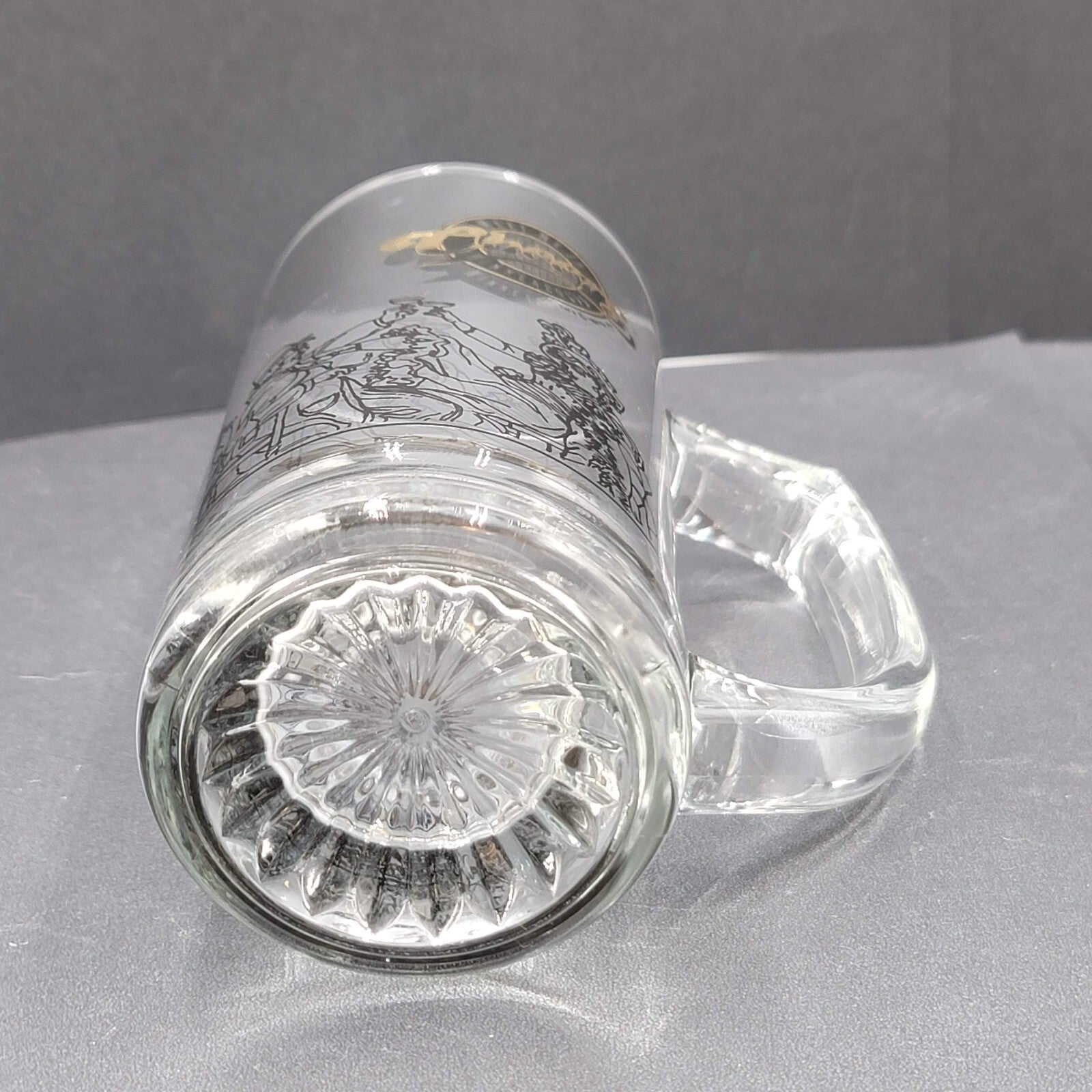 Cheers Meet Me In Minneapolis Clear Mug with Black Etching Beer Stein Souvenir