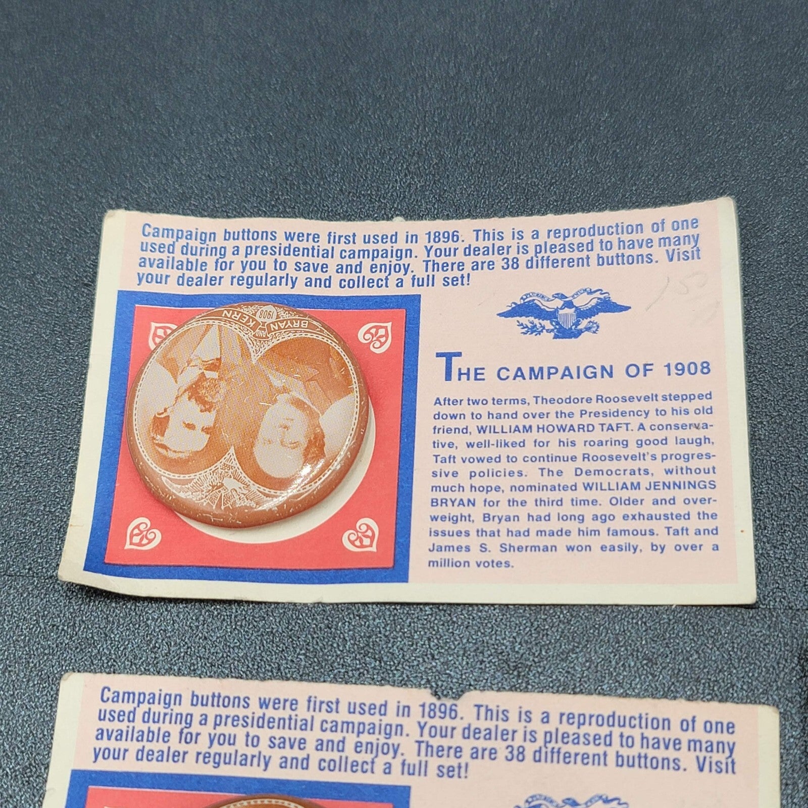 Vintage Campaign Buttons Vintage Collector Reproductions Lot of 8