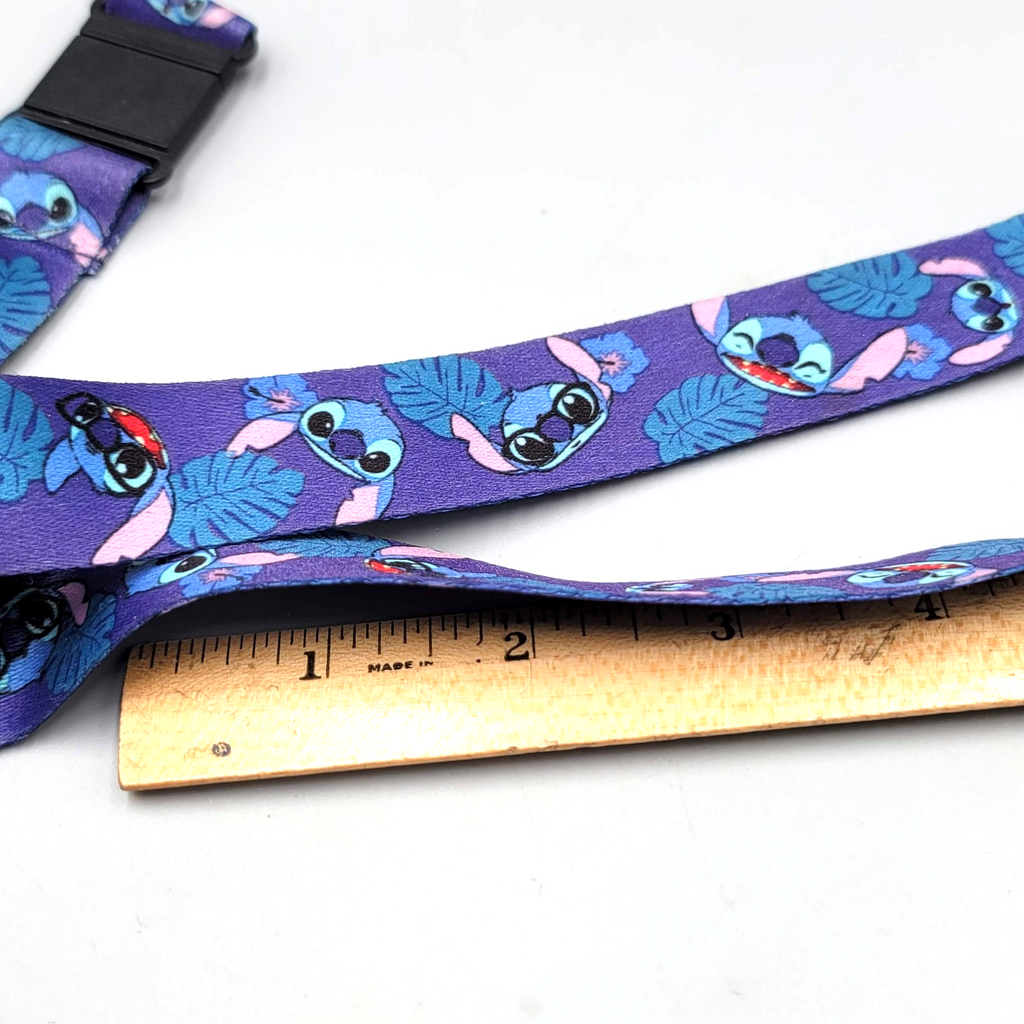 Disney Stitch Lanyard Purple 32 Inch Keychain ID Badge Holder