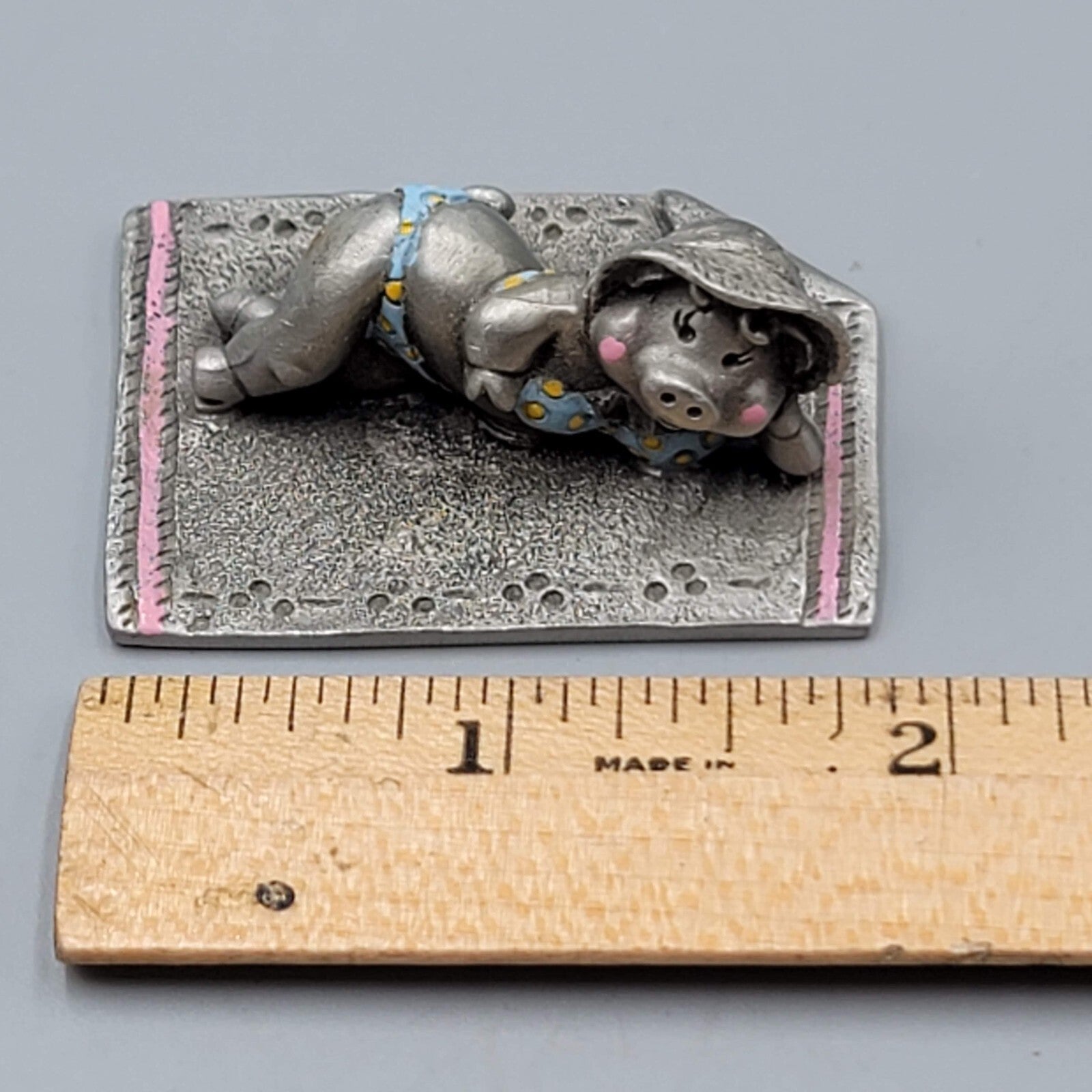 VTG Hudson Fine Pewter Pig wear swimsuit Anthropomorphic Miniature Figurine 3428