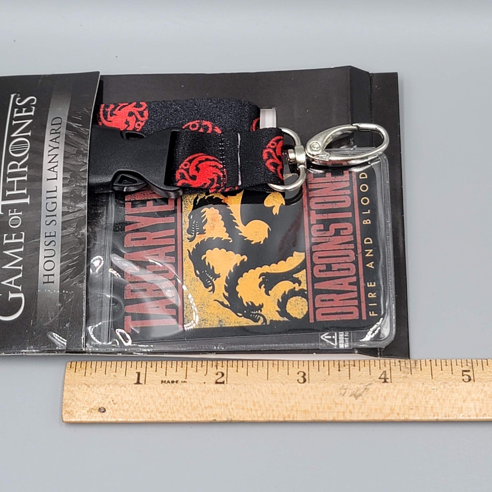 Game of Thrones Lanyard Targaryen ID Badge Holder House of the Dragon Black Red