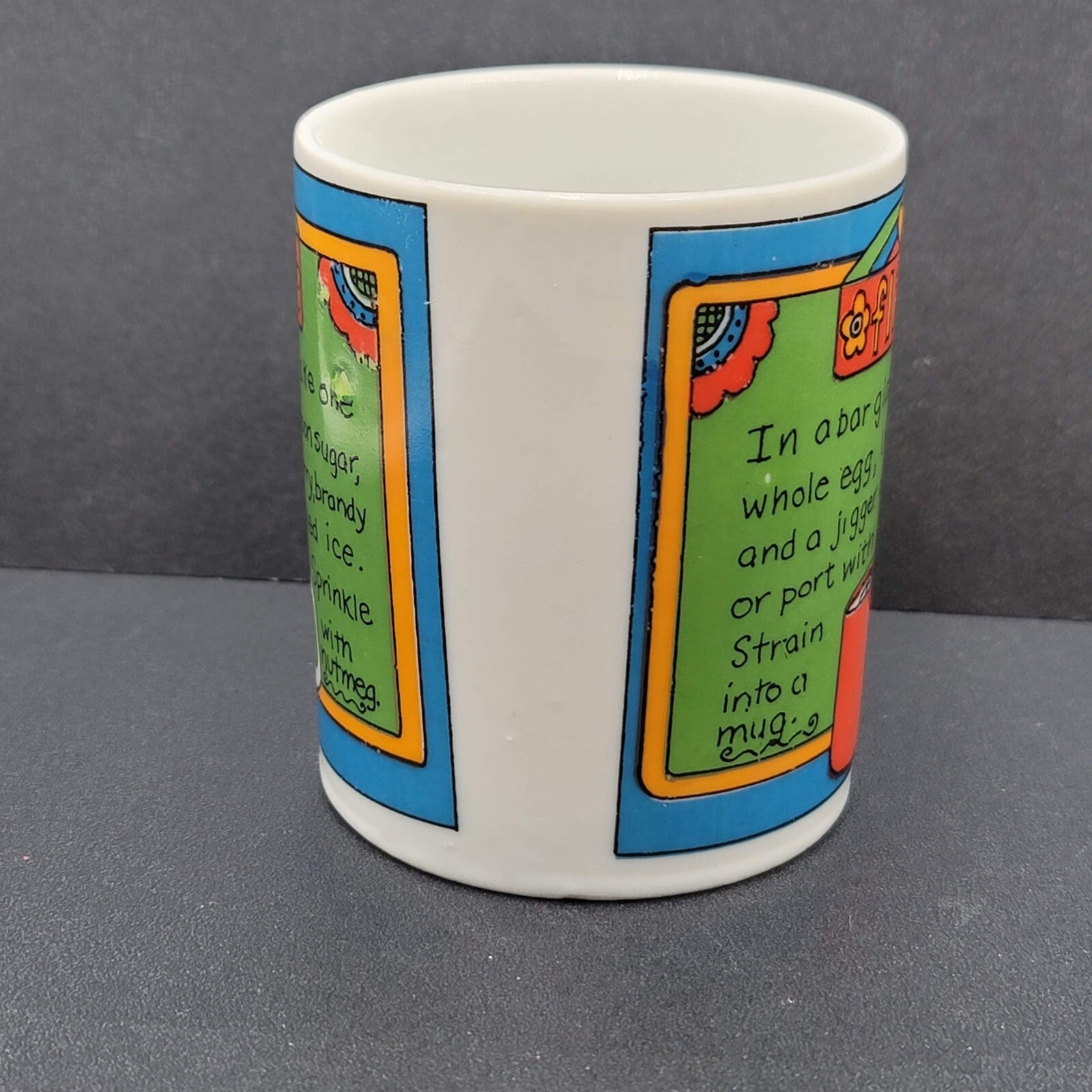 Vintage Flip Recipe Mug Ceramic Cup Made in Japan Brandy Sherry or Port