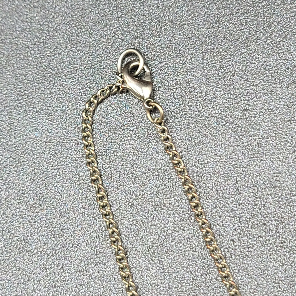 Green Shell Necklace Bohemian Boho Silver tone Crystal Faceted Bead 40"