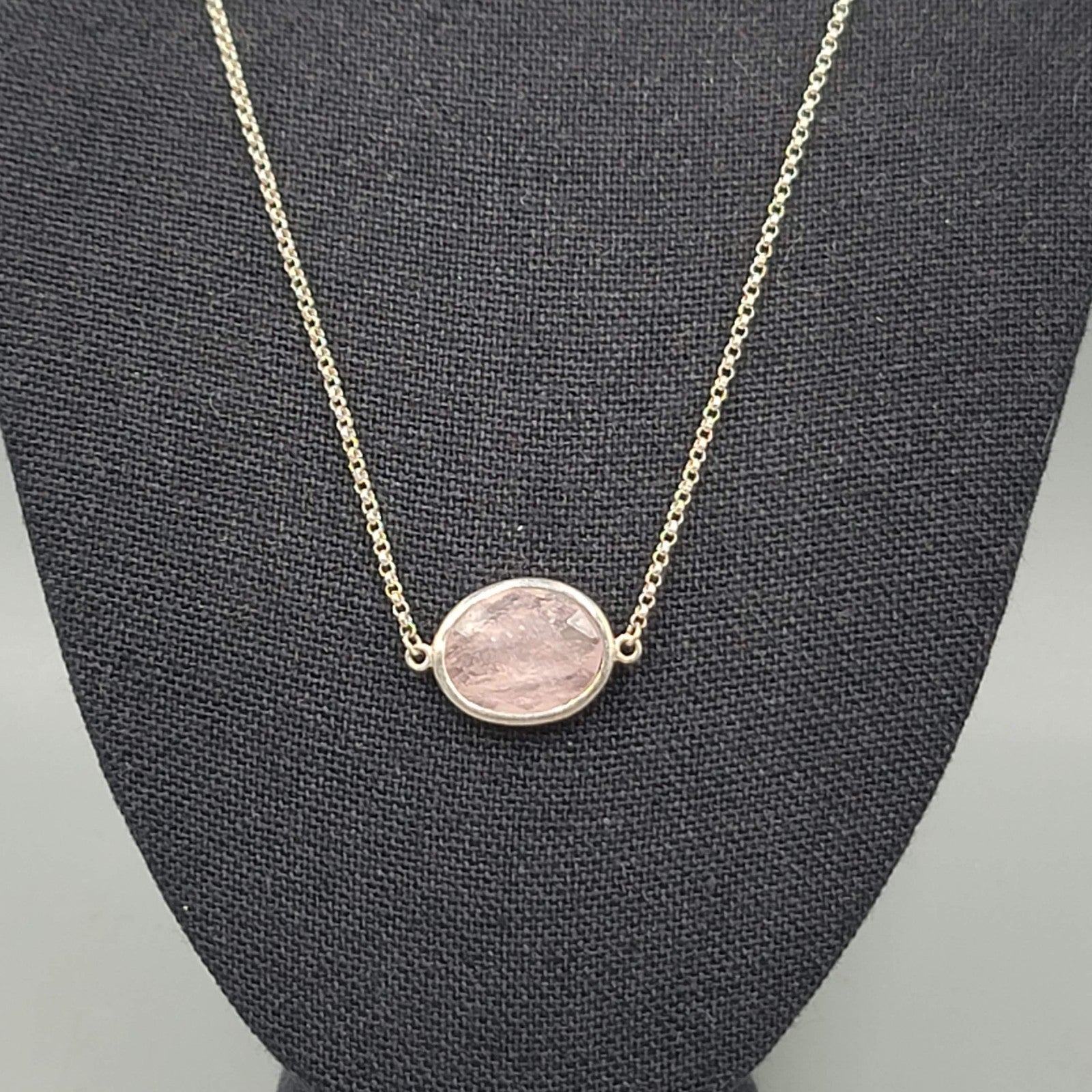 Talbots Pink Quartz Sterling Silver Necklace 925 Dainty 16"-18"