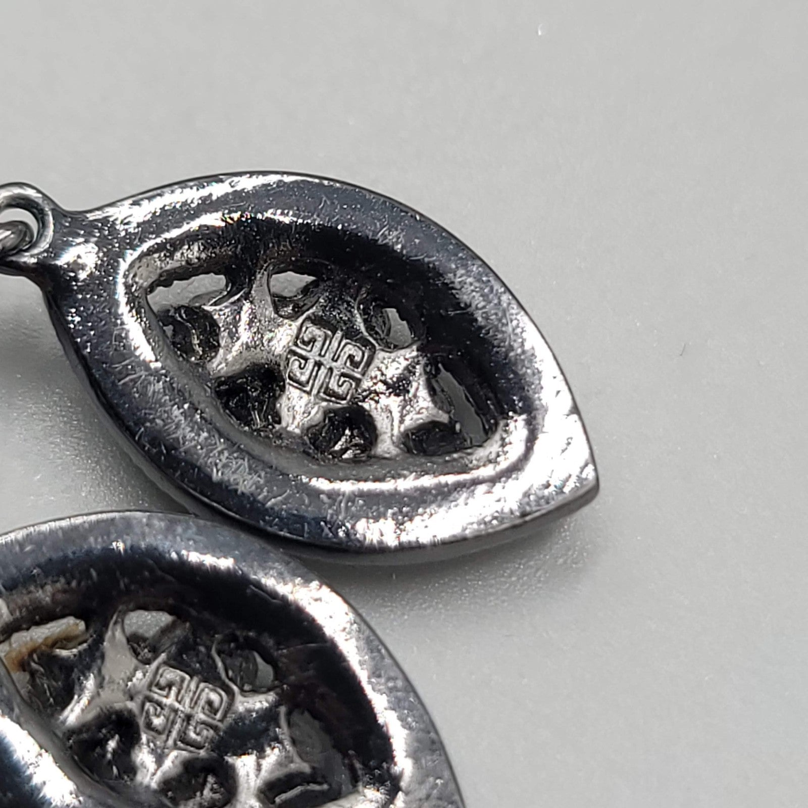 Givenchy Black Rhinestone Pierced Earrings Dangle 1.25"
