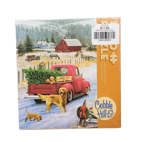 Cobble Hill Puzzle CHRISTMAS ON THE FARM 1000 Piece Puzzle NEW 2021