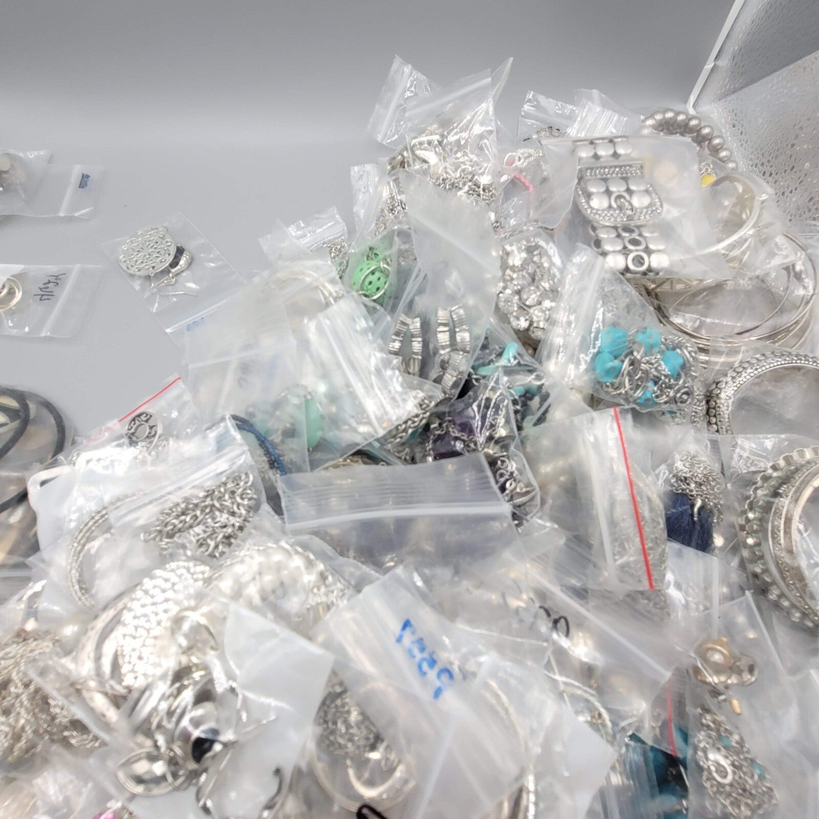 Large Lot of Silver tone Modern Jewelry Necklaces Earrings Bracelet 160+ Pieces!