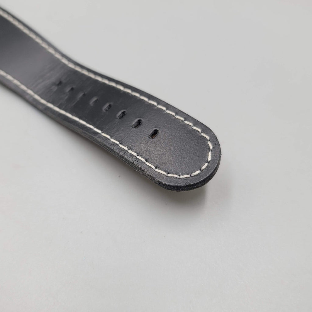 Mens Chisel Stainless Steel Black Leather Bracelet