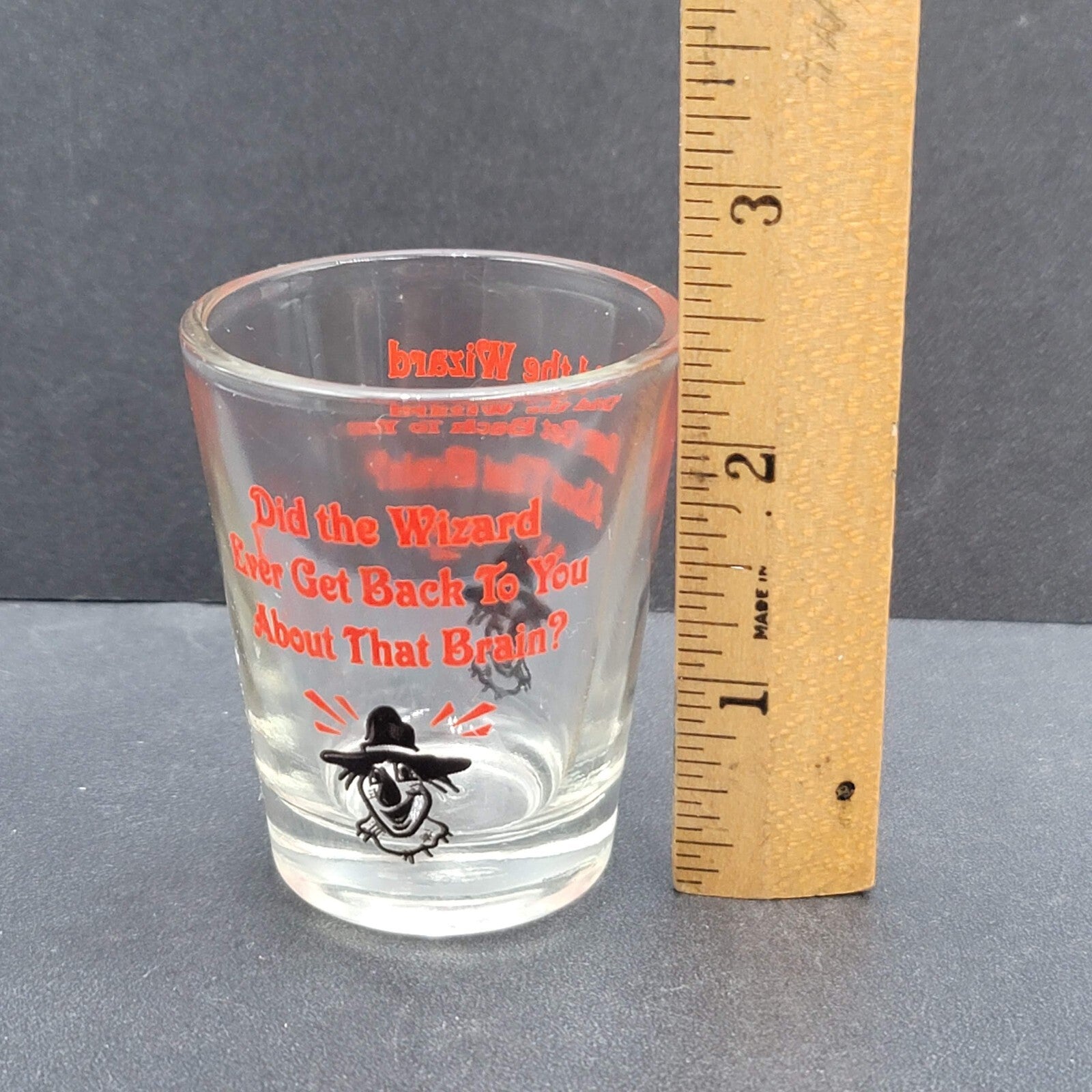 Vtg Wizard of Oz Shot Glass Did the Wizard ever get back to you about that brain
