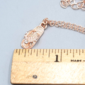 Flip Flop Pendant Necklace Rose Gold tone Chain Crystal 16"-18"