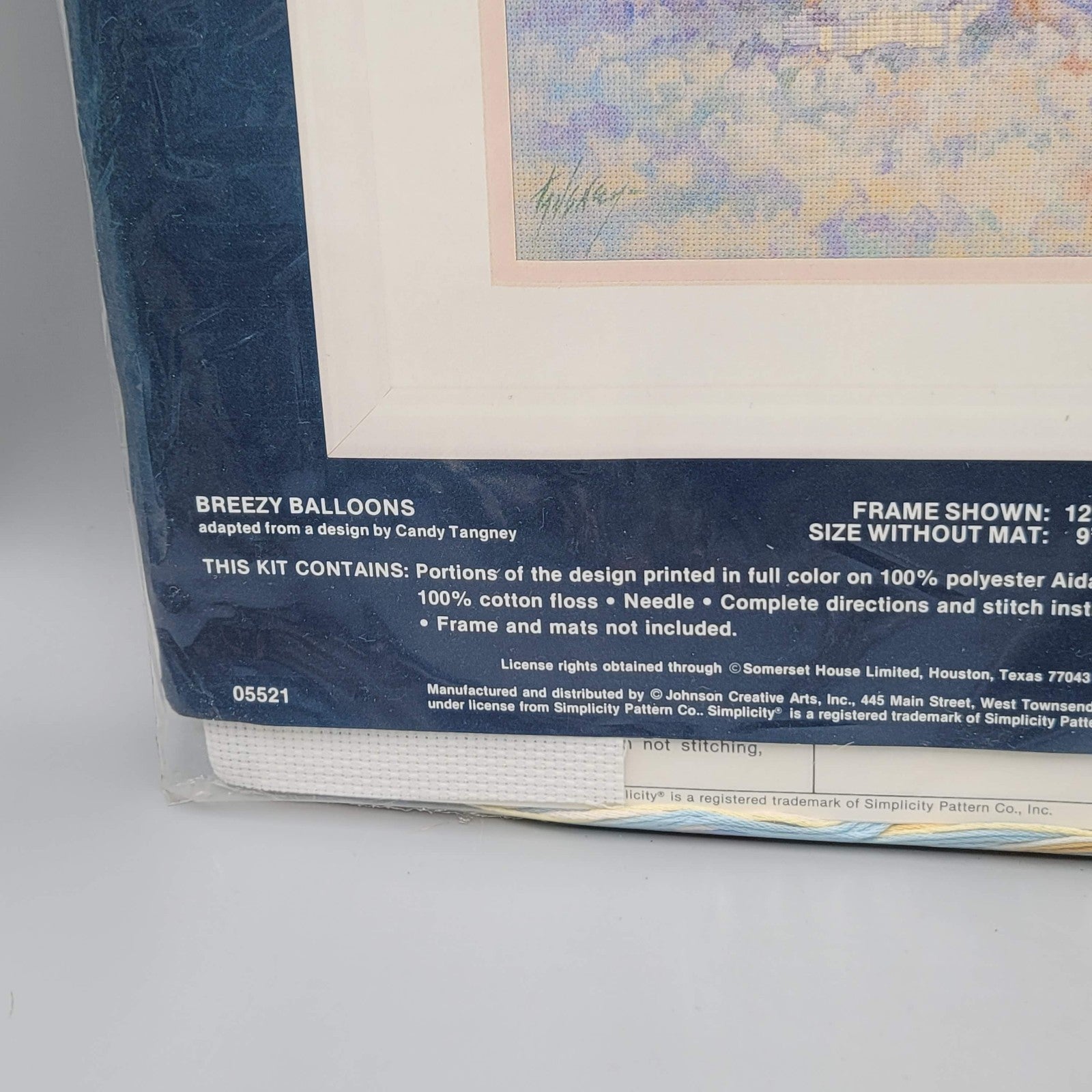 Simplicity Breezy Balloons 05521 Counted Cross Stitch Kit 9x12" Candy Tangney