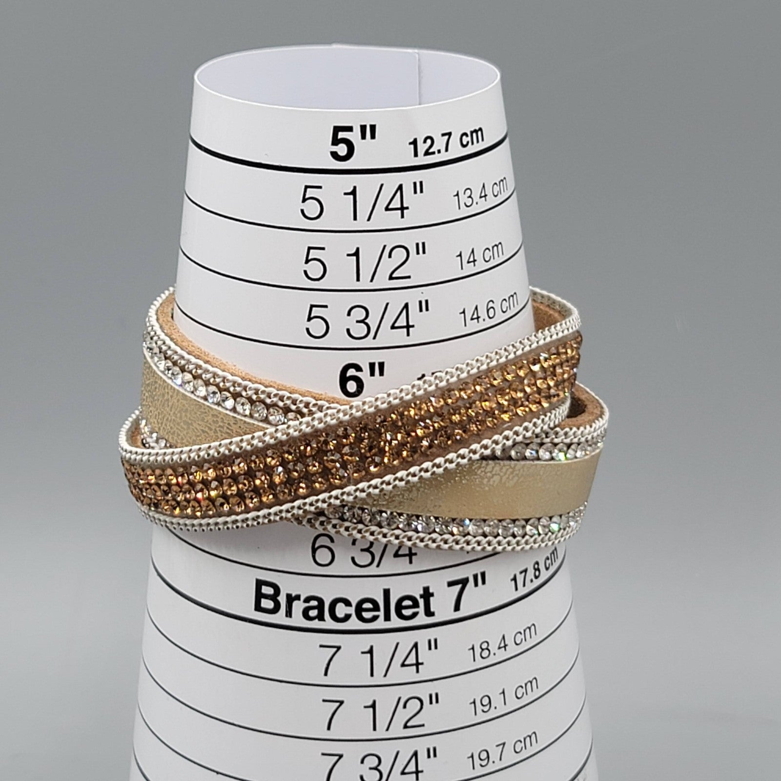 Leather Cuff Tan Bracelet Silver tone Magnet Closure 6.5"