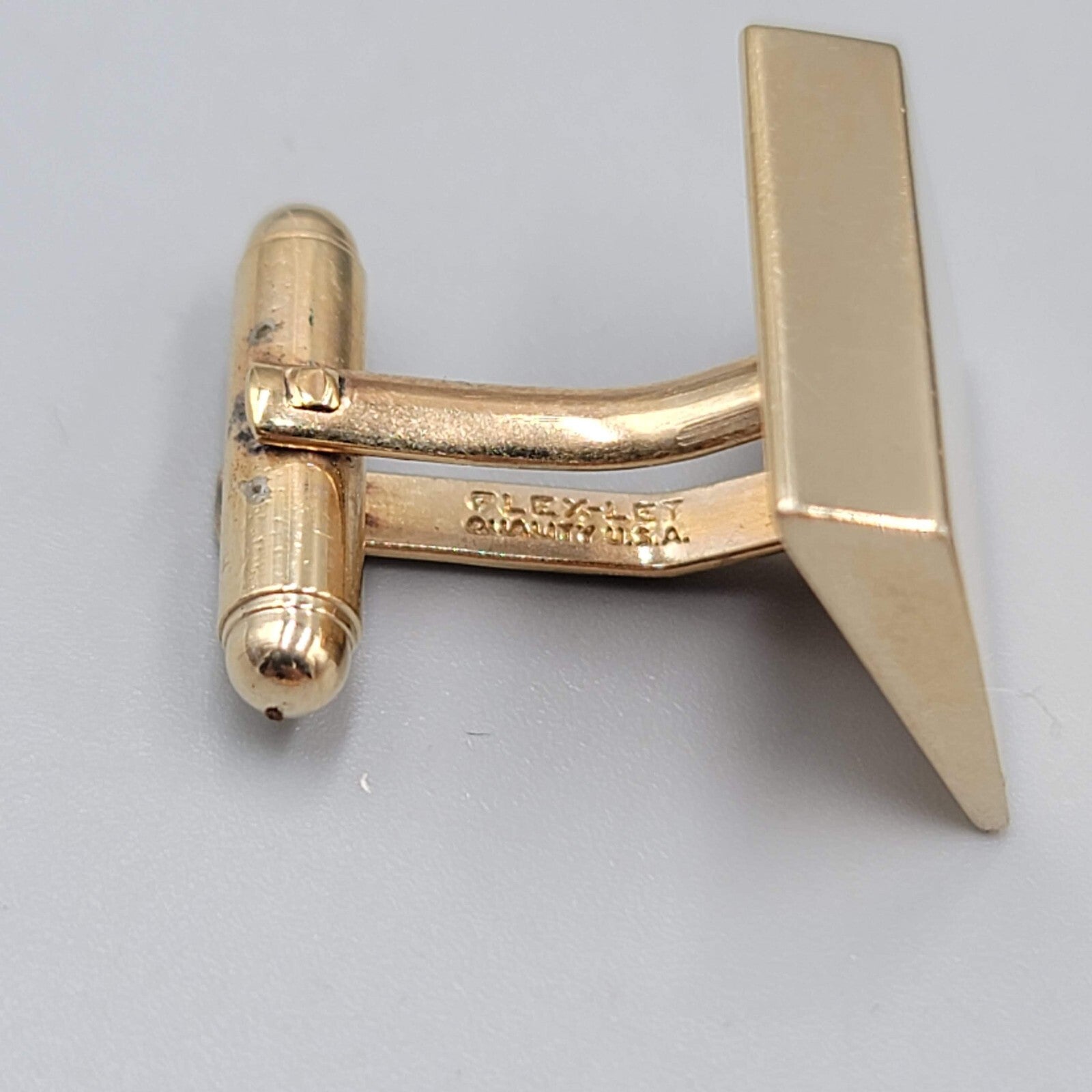 Vintage Mens Cufflinks Gold tone Square Modern Design 3/4"