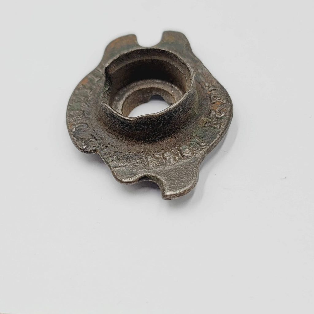 Antique 1862 Door Knob Embossed Escutcheon Rosette Cast Iron Salvage Hardware