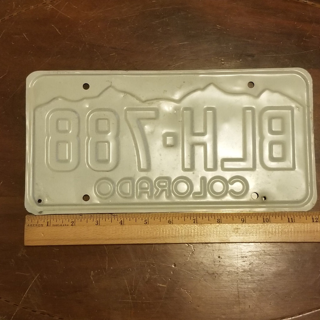 License Plate COLORADO BLH-788 12" x 6" Green White