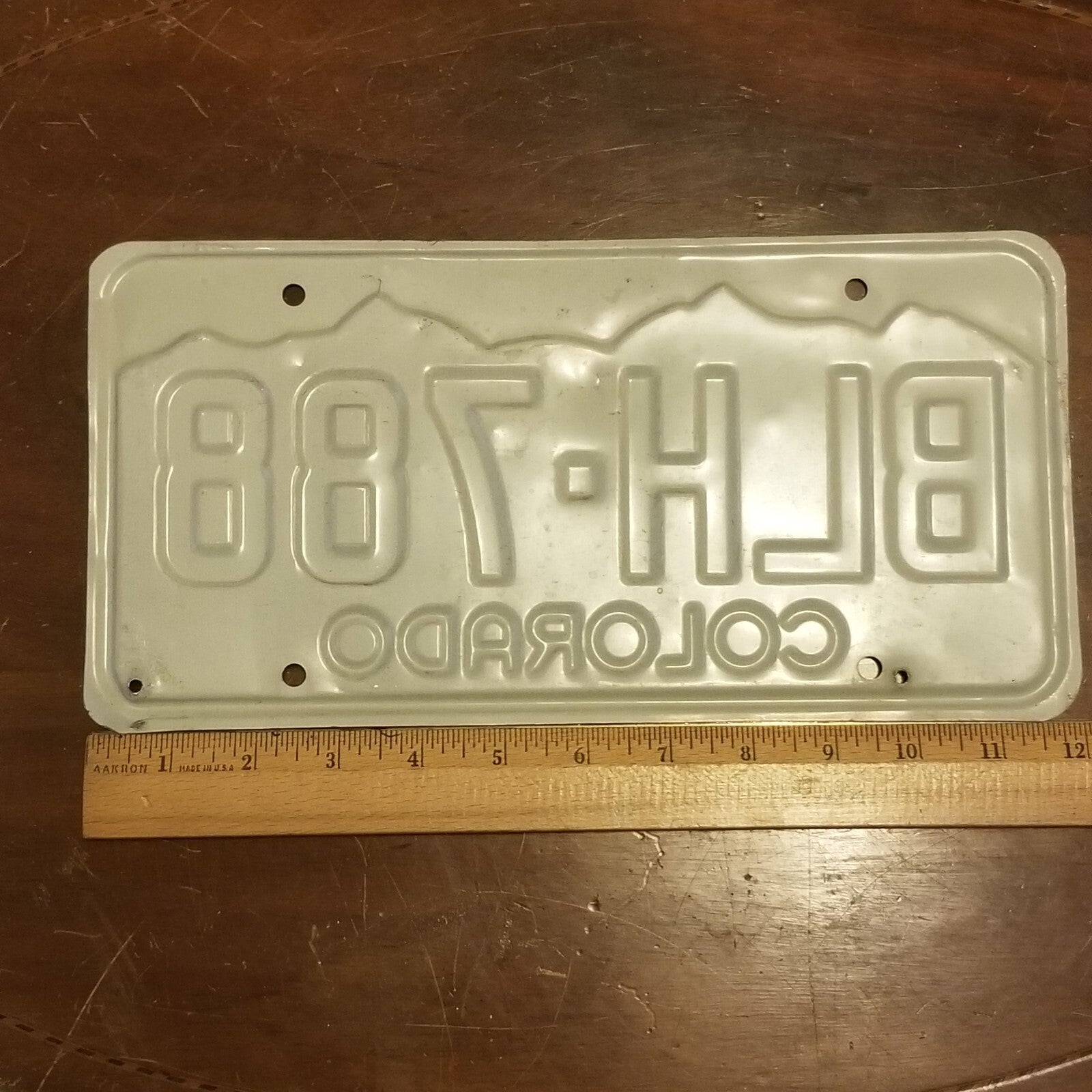 License Plate COLORADO BLH-788 12" x 6" Green White