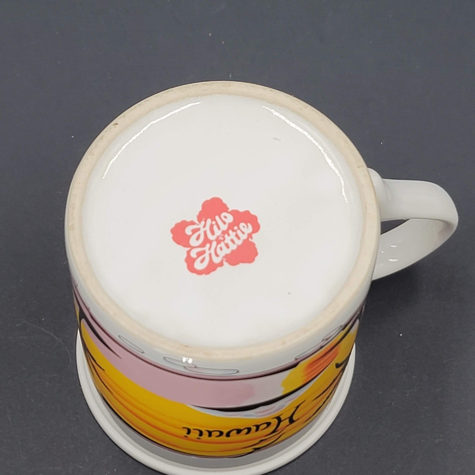 Vintage Hawaii Coffee Mug Hilo Hattie Palm Trees Sunset Souvenir