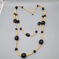 KuKui Nut Lei Necklace Wood Beads Double Strand Long 32"