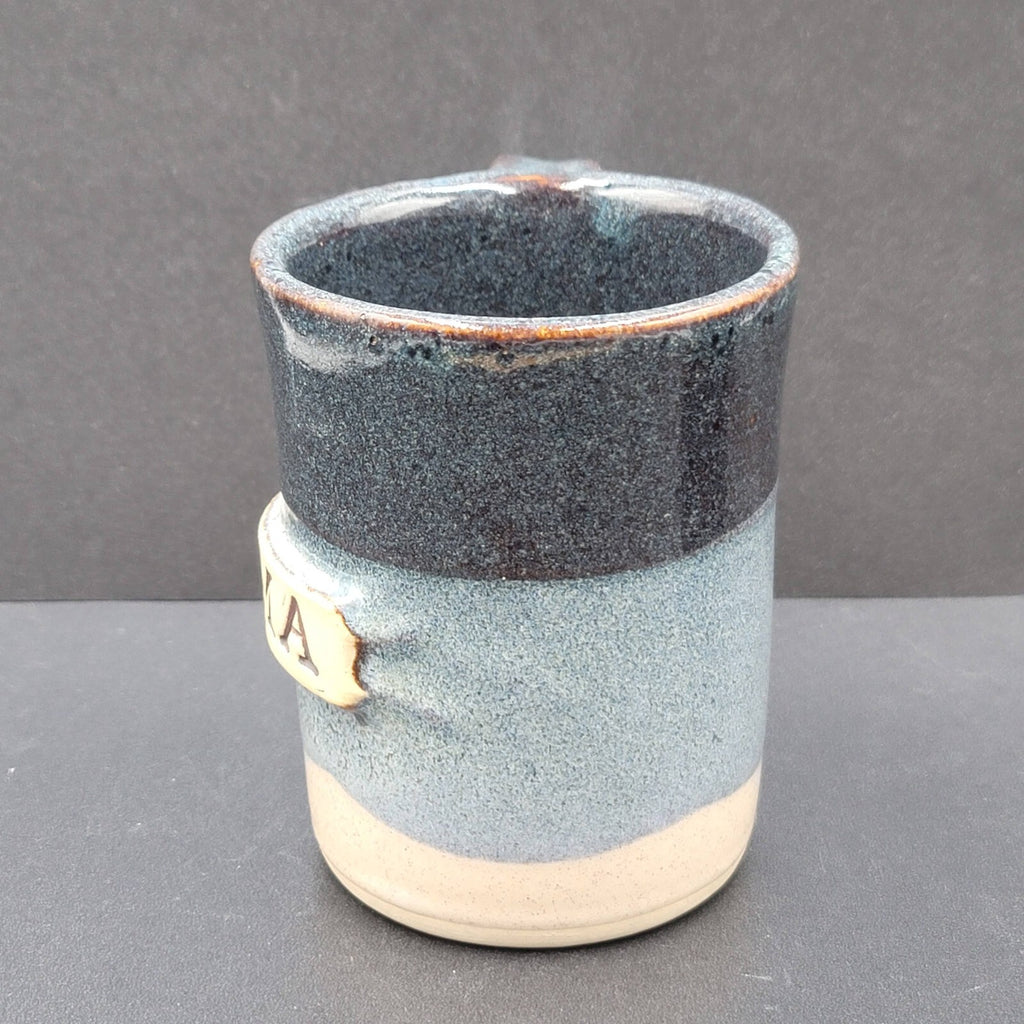 Stegall Signed Handmade Clay Pottery Gama Coffee Tea Mug Cup Tennesee Blue