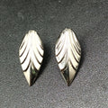 Pierced Earrings Silver tone Textured leaf Drop 1 1/8"