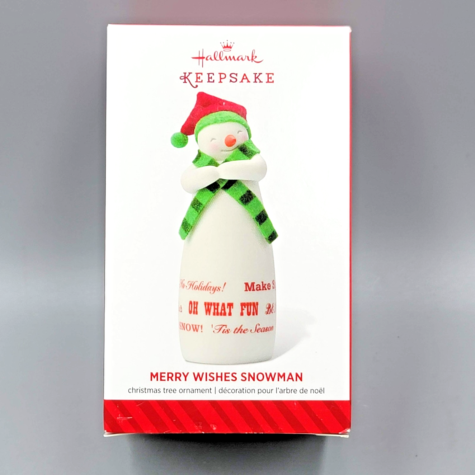 2014 Hallmark Keepsake Ornament Merry Wishes Snowman Green Scarf