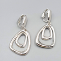 Vintage Clip on Earrings Silver tone 1 7/8"