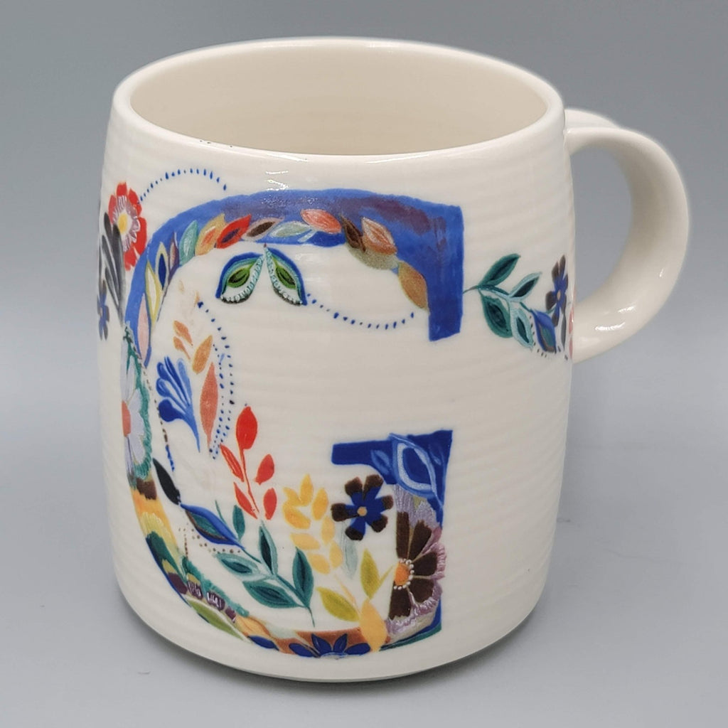Anthropologie Petal Palette Monogram Letter G Initial Mug Starla M Halfmann