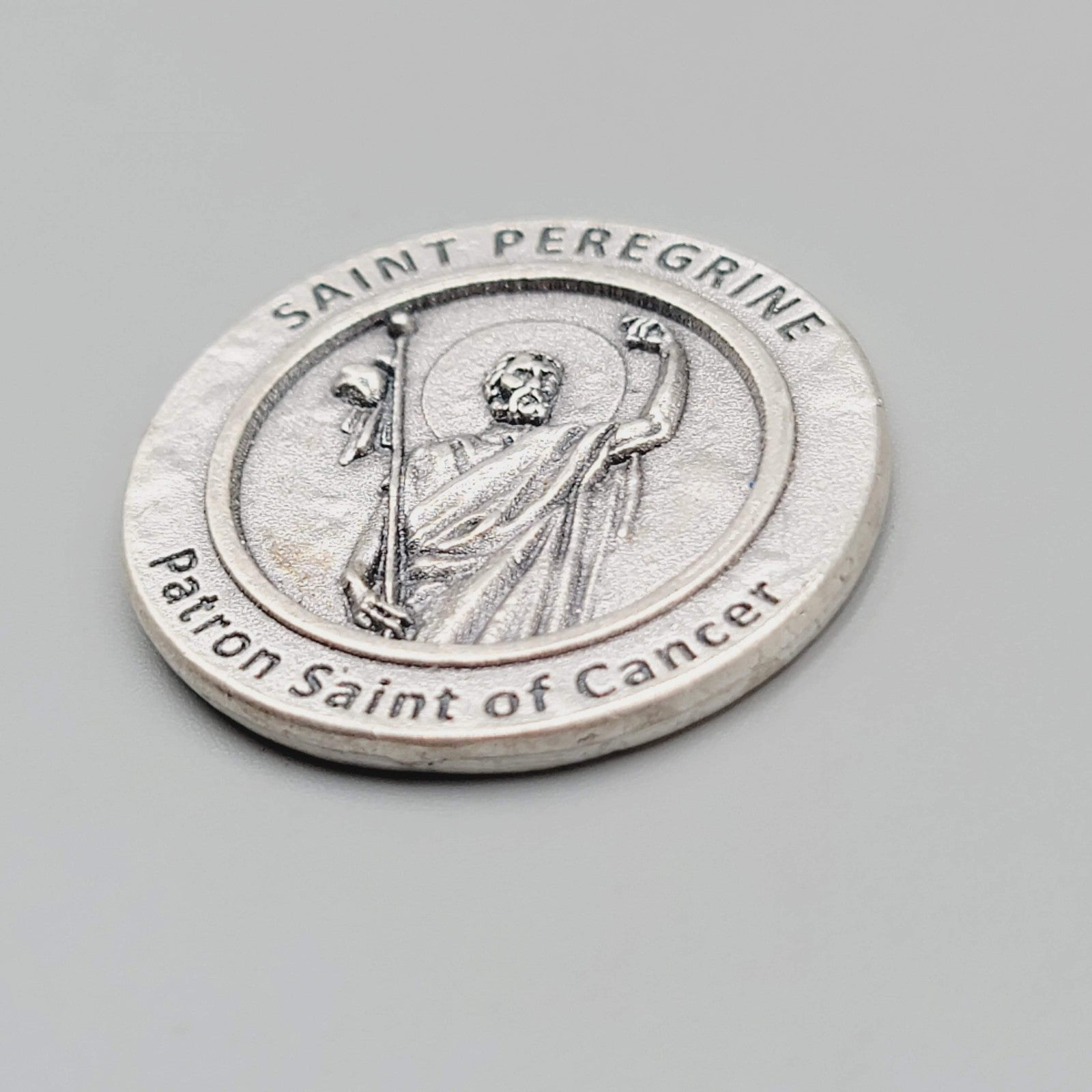 Saint Peregrine Patron Saint of Cancer Prayer Coin Token Medal Pocket Token Gift