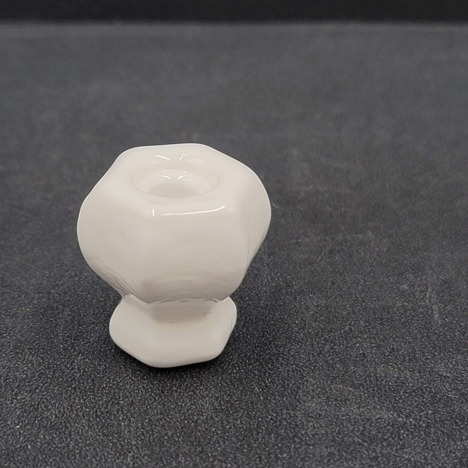 Vintage SINGLE White Glass Knob Kitchen Cabinet Drawer Pulls 1"