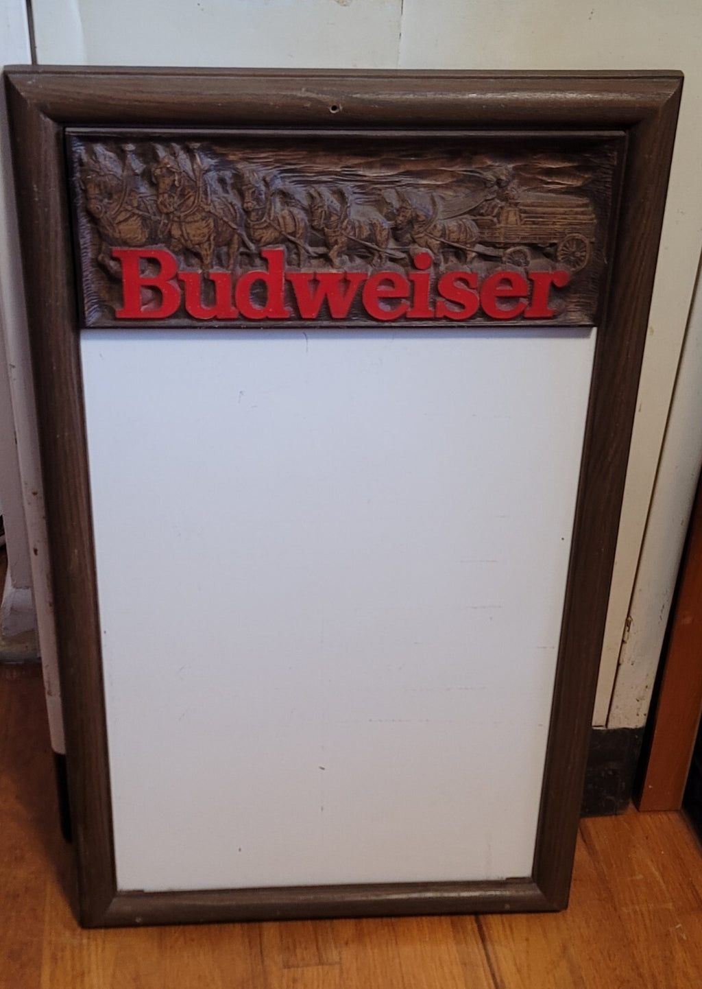 Vintage 1986 Budweiser Dry Erase Message Board Wall Hanging 32x19 Man Cave