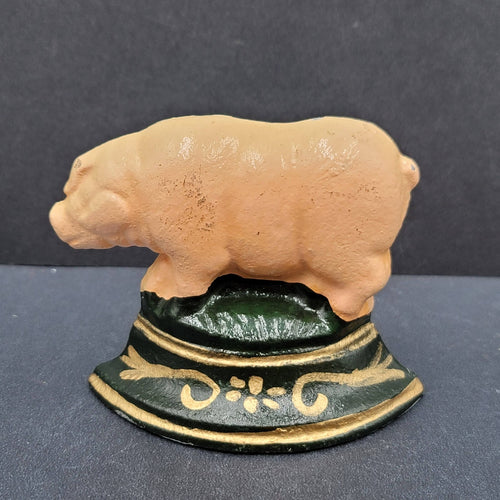Cast Iron Small Pink Pig Door Stop Farmhouse Kitchen Decor 2.5" x 3"