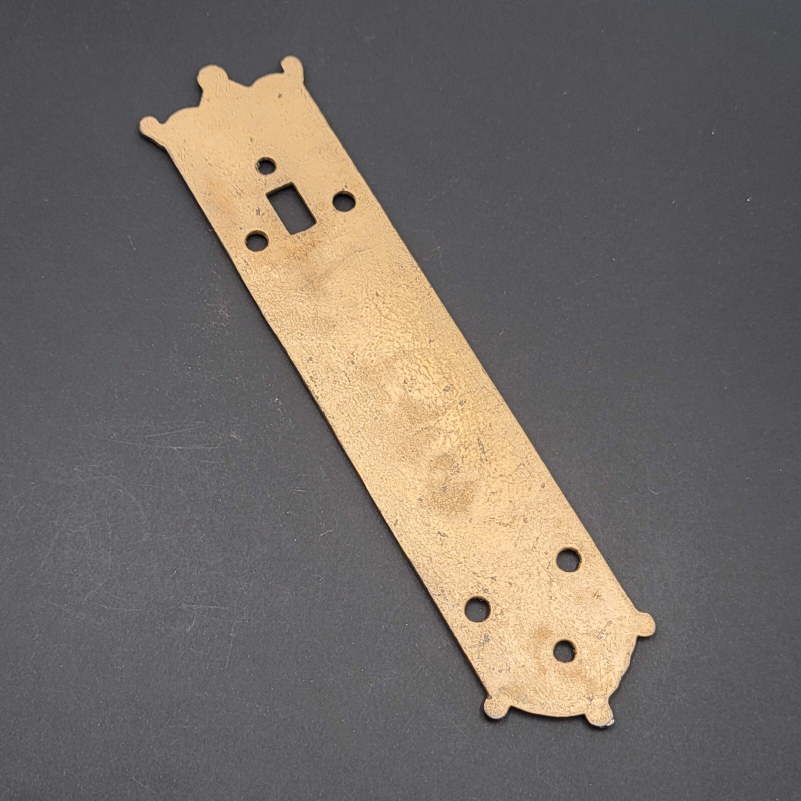 Vintage Cast Iron Painted Gold Latch Door Back Plate 9.5" x 2"