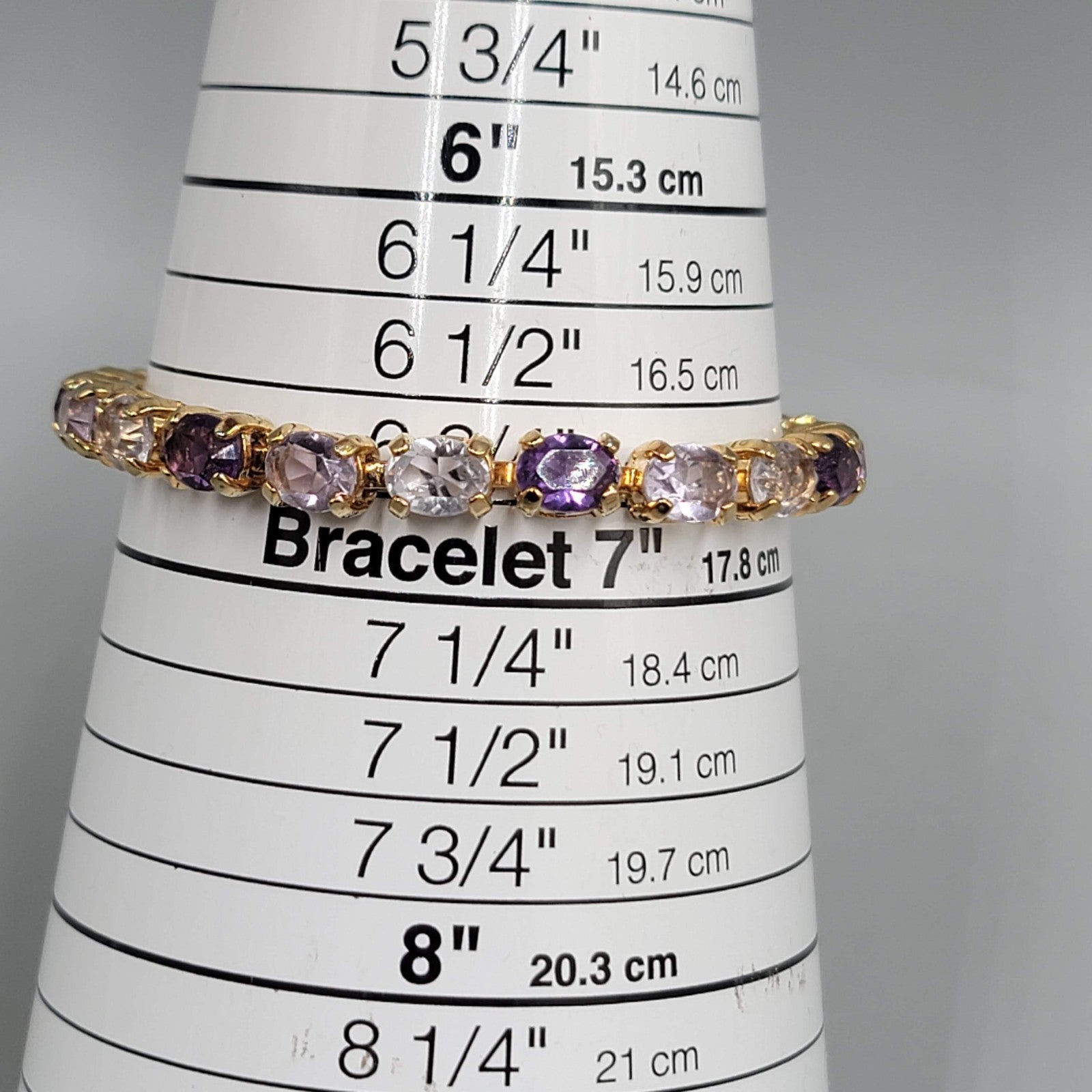 Vintage Purple Crystal Tennis Bracelet 6.75 in