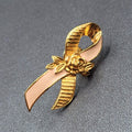 Avon Breast Cancer Awareness Lapel Pin Pink Ribbon Roses Brooch Pin 2" Free ship