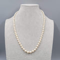 Vintage Graduated Faux Pearl Necklace Filigree Clasp Silver tone 20"