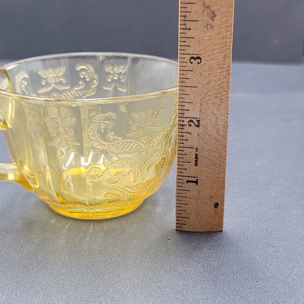 Vintage Federal Yellow Depression Glass Sugar Bowl and Mug
