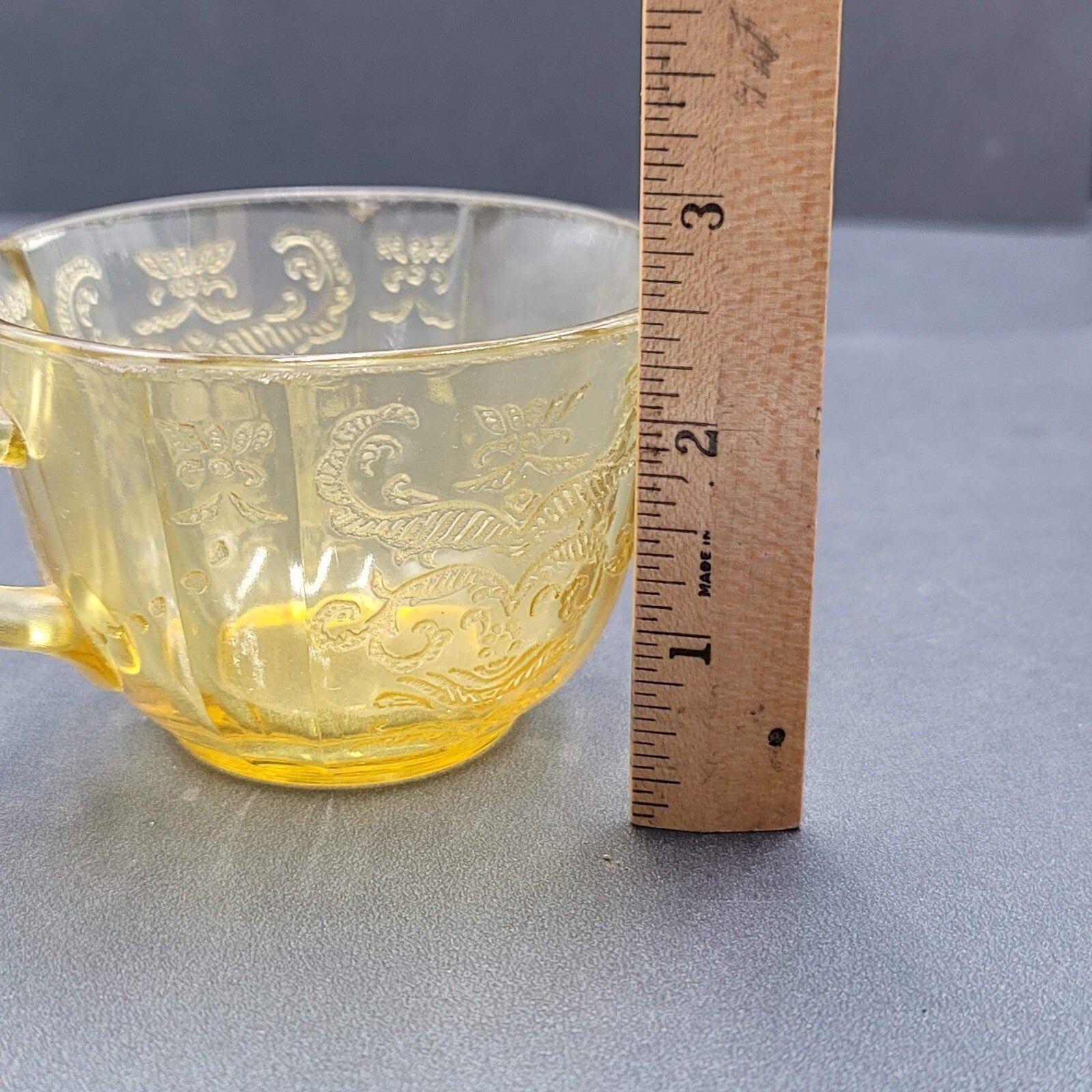 Vintage Federal Yellow Depression Glass Sugar Bowl and Mug
