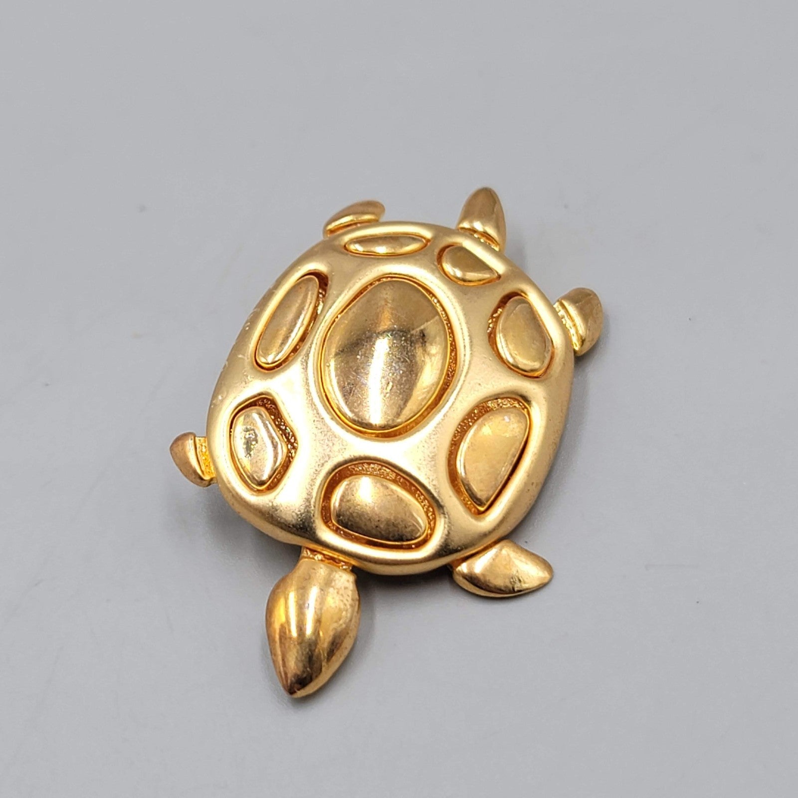 Vintage Turtle Brooch Gold Plated 