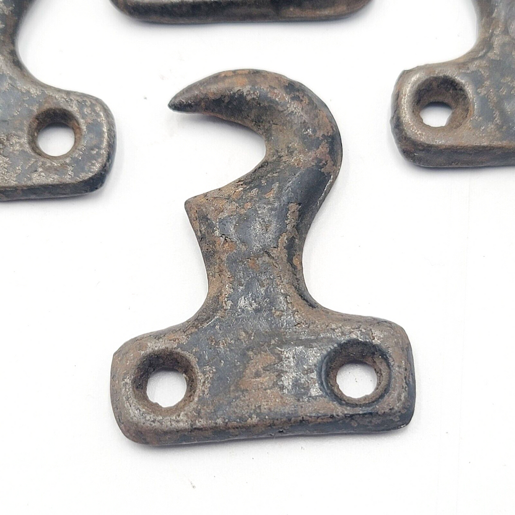 Vintage Window Sash Lock Keepers Lot of 4 Black Cast Iron