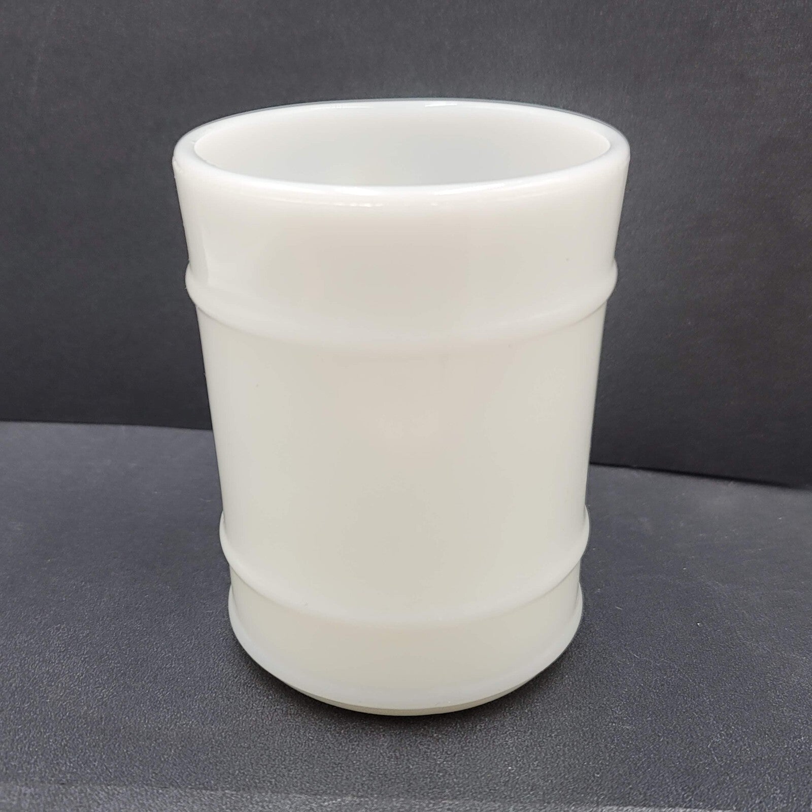 Vintage Oven Proof Anchor Milk Glass Coffee Mug Ribbed Design