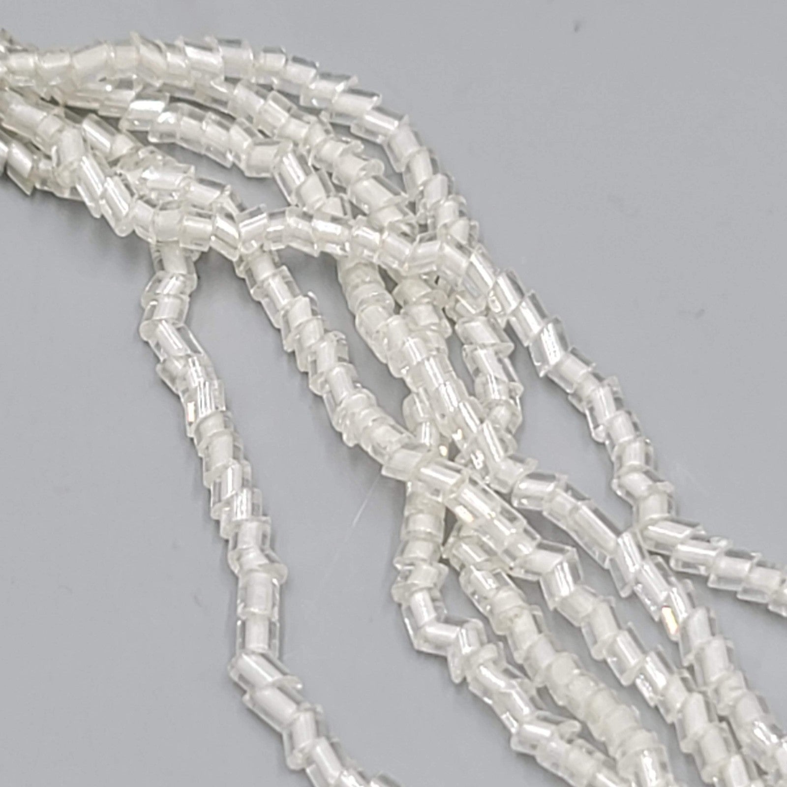 Vintage 6 Strand White Beaded Necklace Long 30"