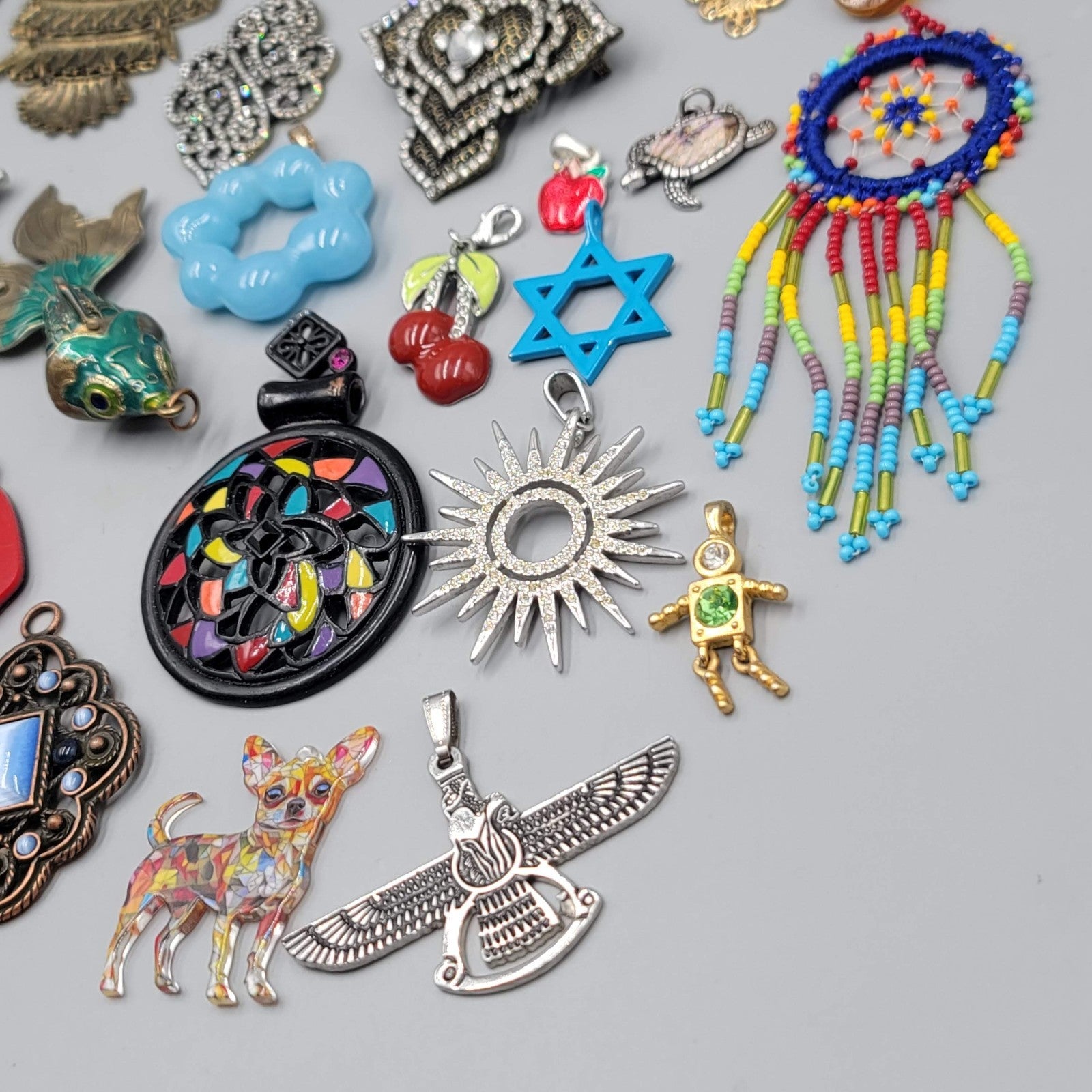 All FUN Modern Pendant Lot of 40 Animals Art Funky Statement Various Styles