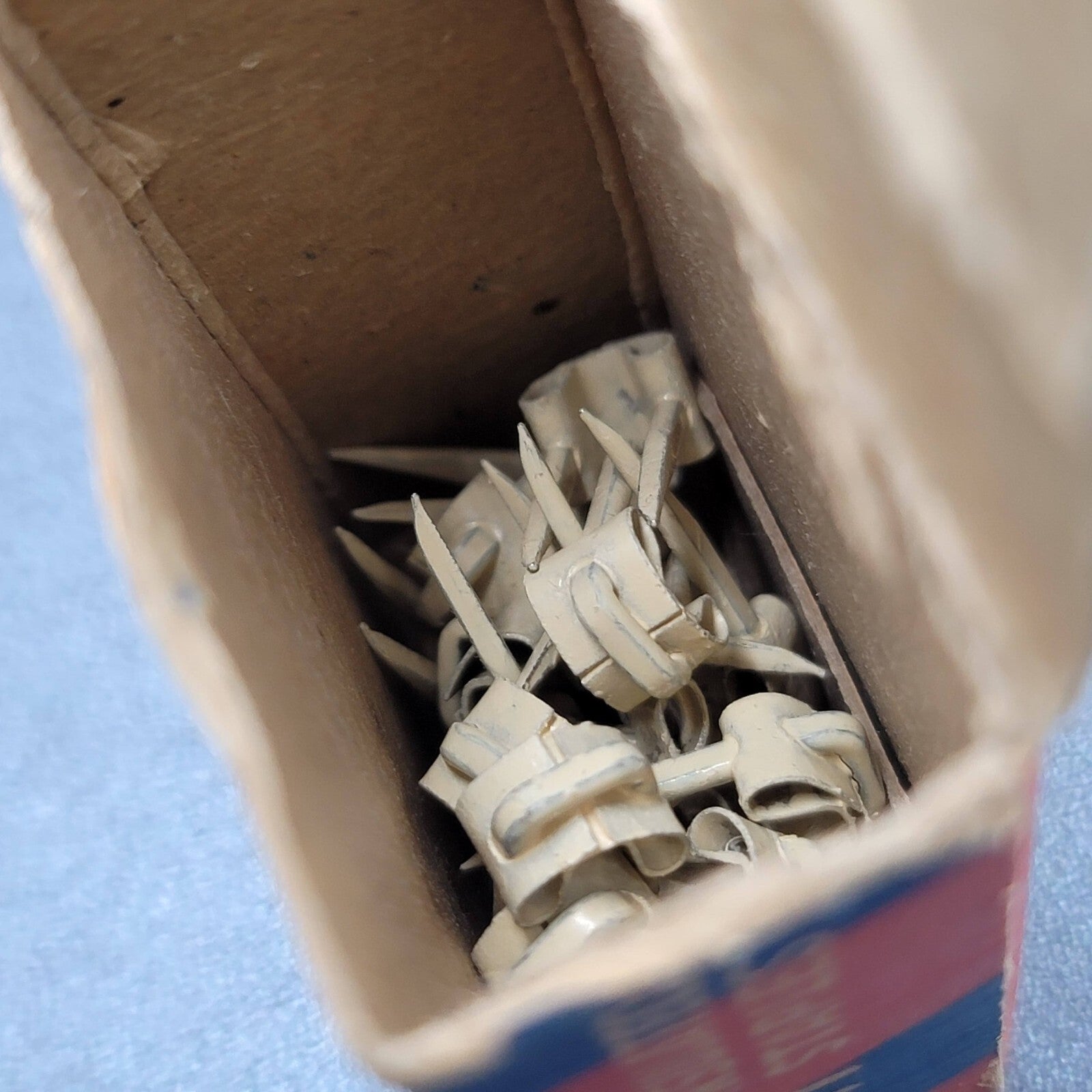 Vintage Mid Century Box of SNAPIT Insulated Staples White