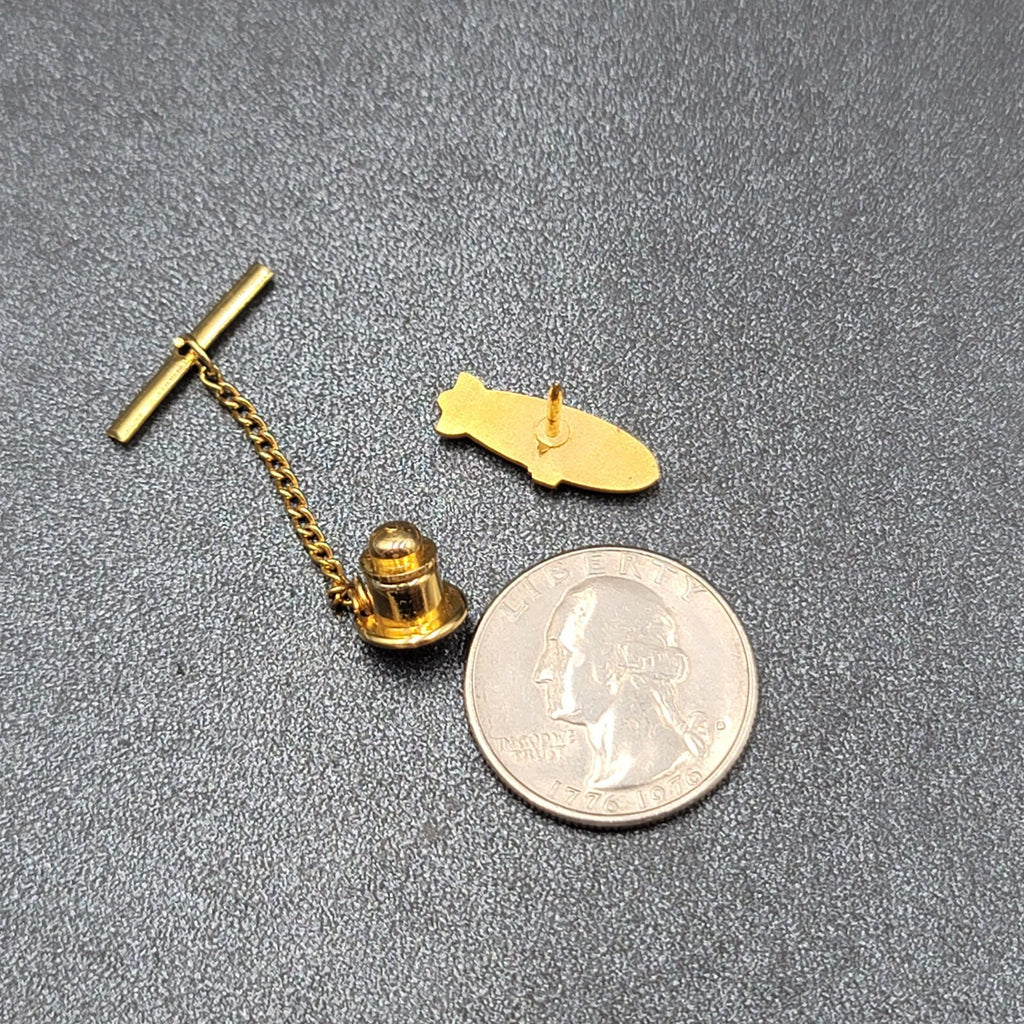 Goodyear Blimp Quality Starts Here Tie Pin Tack Gold Plated